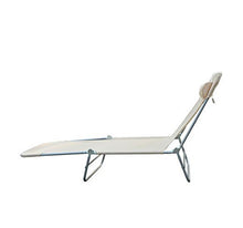Outsunny Lettino reclinabile Sdraio Sedia da Giardino/Spiaggia/Piscina Crema Pieghevole