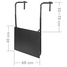 PrimeMatik - Tavolo Pieghevole in Metallo per Balcone 60x40 Nero