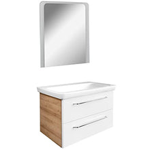 FACKELMANN Set di mobili da bagno sospesi, 3 pezzi, Milano con lavabo da 80 cm e specchio da bagno a LED