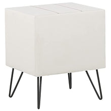 Comodino in Similpelle Bianco con Cassetto e Scompartimento Moderno Glamour Betin