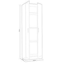 Furniturefactor Kawai A3 Armadio Multiuso, 59 x 37 x 180 H, melamina, White, 180 x 59 x 37 cm