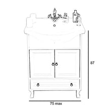 Shop Chic Arredo bagno base e lavabo 75cm in finitura avorio decapè