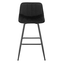 WOLTU BH253sz-2 Sgabelli da Bar Seduta Fissa con Poggiapiedi Sedia da Cucina in Velluto Nero 2 Pezzi