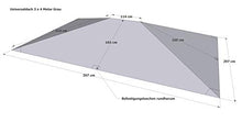 GRASEKAMP Qualità dal 1972 48119 Tetto di ricambio 3 x 4 m, grigio per gazebo da giardino anticato, gazebo per feste