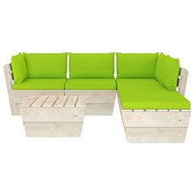 FAMIROSA Set Divani da Giardino su Pallet 6 pz con Cuscini Legno Abete-3563