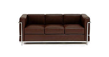 Divano 3 Posti Acciaio Inox Pelle Italiana Nera Marrone Cognac Bianca