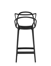 Kartell Masters Stool Sgabello, Tecnopolimero termoplastico Riciclato con Carica Minerale e Trattamento Soft-Touch, Nero, H. 65
