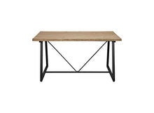 Meubletmoi 9489 - Tavolo da giardino in legno rustico e piedistallo in metallo da 4 a 6 posti, stile industriale