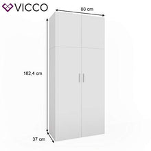 VICCO - Armadio per documenti/pratiche FRANK Bianco, Armadio a 2 ante, libreria, scaffale verticale per pratiche