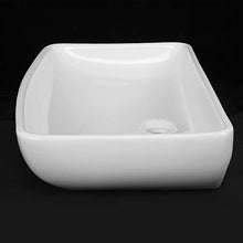 Lavabo da appoggio in ceramica, Lavello bagno Cucina con superficie liscia e pulita, stile moderno, 38 x 13 x 60 cm, colore: bianco.