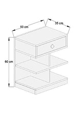 WSZMD Tavolo Comodino Comodino Bianco E Rovere Singolo Cassetto con Mensole Organizzatore di Stoccaggio Realizzato in Tavola da Comodino in Turchia