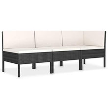 Tidyard Set 3 Pezzi Salotto da Esterno con 2 Divani in Polyrattan,Mobili da Giardino in Rattan,Set Divani Modulari da Giardino,Nero - Arredi Casa