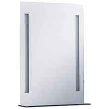 Festnight Specchio da Parete a LED per Bagno con Ripiano 50x70 cm/60x100 cm Rettangolare Classico Semplice Argento Specchio da Bagno Specchio da Toeletta