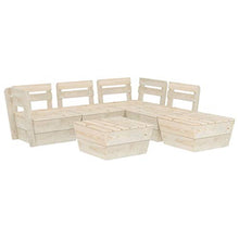FAMIROSA Set Divani da Giardino su Pallet 6 pz in Legno Abete Impregnato-3722