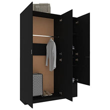 vidaXL Armadio a 3 Ante Nero 120x50x180 cm in Truciolato