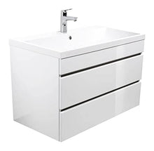 Mobile bagno Via 90 bianco lucido , cassetti senza maniglie