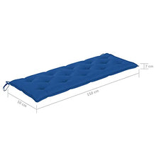 vidaXL Panca da Giardino con Cuscino Blu 150 cm in Legno di Teak