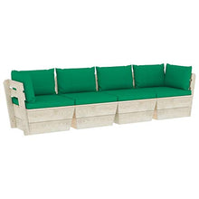 vidaXL Divano da Giardino a 4 Posti su Pallet con Cuscini Legno Abete