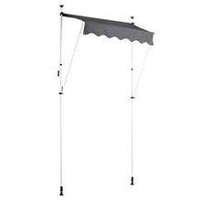 Tenda da Sole Retrattile, Tenda da Sole a Scomparsa Manuale da 3x1,2 m, Altezza Regolabile, per Uso Cortile Cortile (Grigie)