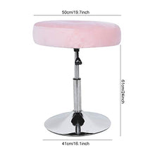 Sgabello rotondo da vanità, moderno, girevole a 360 gradi, regolabile, per bagno, camera da letto (rosa)
