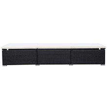 vidaXL Lettino Prendisole in Polyrattan Nero e Bianco Sdraio da Giardino
