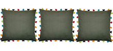 Vineyard Green Cushion Cover with Colorful Tassels (3 PCS 20 x 20ââ¬)