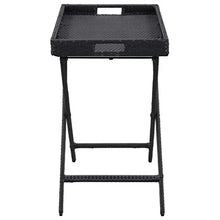 E E-NICES Tavolo Pieghevole Nero 80x45x75 cm in Polyrattan