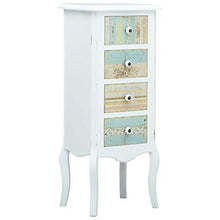 SKM Credenza con 4 Cassetti Bianca 40x30x95 cm in MDF
