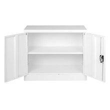 Armadietto a 2 ante in acciaio bianco con serratura, altezza 73 cm