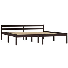 FAMIROSA Giroletto con 4 Cassetti Marrone Scuro Legno di Pino 160x200 cm-0613