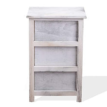 Rebecca SRL Comodino Mobiletto con 3 cassetti Bianco Grigio Shabby Chic Camera Arredo Casa (cod. RE4565)