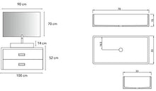 Set Mobile Lavabo Specchio LED Bagno Moderno Cassetti Componibili Dallas100 CERAMICHEMIRANDA-Rovere Ciok