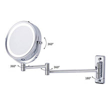 Specchio per Trucco a LED da Parete, Makeup Vanity Mirror, Specchio cosmetico per Trucco 5X, Specchio da Parete Pieghevole da 6 Pollici per Specchio da Barba