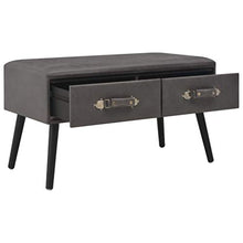 Festnight Comodino Camera da Letto, Comodino in Similpelle Grigio 80x40x46 cm