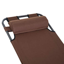 Outsunny Lettino Sdraio Pieghevole da Giardino, Mare, Spiaggia, Piscina, Chaise Longue Richiudibile con Braccioli, Marrone