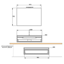 bonussi Mobile Bagno Sospeso 100-120 cm Lavabo Specchio e 2 Pensili Malcom Rovere Trancè