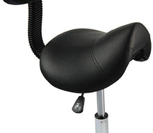 Lowander Sella con schienale – Sgabello da parrucchiere / sedia da ufficio – Sgabello ergonomico – nero