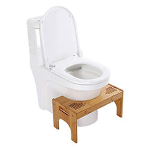 Sgabello regolabile in bambù antiscivolo, 48,5 x 27 x 25 cm
