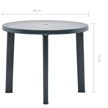 vidaXL Tavolo da Giardino Verde 89 cm in Plastica