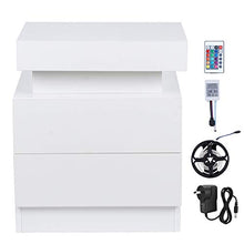 HYM Comodino A LED Coloful LED Bedsideside-Table Grande capacità Armadio con 2 Cassetti per Camera da Letto