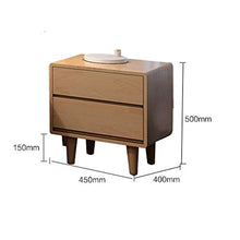XiuHUa Comodino - Cassetti comodini per armadietti da Comodino Nordic Doppio cassetto in Legno di Gomma per mobili economici Mobili da Camera da Letto (Color : Walnut Color)