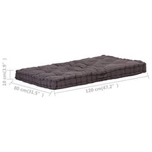 vidaXL - Cuscino per pallet, in cotone, 120 x 80 x 10 cm, colore: Antracite
