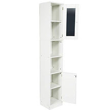 Armadio a Colonna da Bagno 28.8 x 29.8 x 179.5 cm Mobile Alto Colonna Bagno Armadio verticale Armadietto a specchio da bagno alto