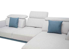 Mendler Divano angolare a L 3 posti HWC-G44 Tessuto Grigio Chiaro penisola a Sinistra