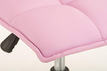CLP Sgabello Lavoro Peking in Similpelle I Sgabello Ufficio Imbottito I Sgabello Studio, Colore:Rosa