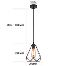 Retro Lampada A Sospensione Nero Vintage IndustrialeLoft Bar Metallo Paralume Da Soffitto E27 Base