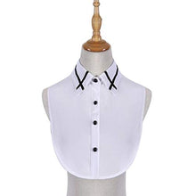 WE-WHLL Camicetta con Risvolto a Punta Colletto Tondo Staccabile Colletto Falso in Chiffon Bianco Top Formale