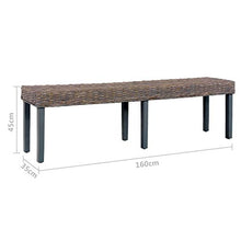 vidaXL Panca 160 cm Grigia in Rattan Naturale Kubu e Massello di Mango