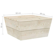 FAMIROSA Set Divani da Giardino su Pallet 3 pz in Legno Abete Impregnato-3710