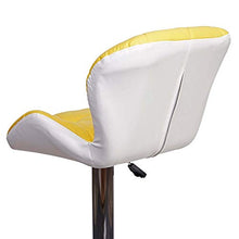 Mendler Sgabello con poggiapiedi HWC-A92 Acciaio Cromato Ecopelle Giallo